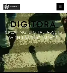 Digitora's home page on mobile, 2024